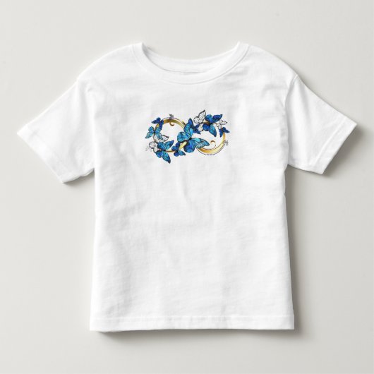 Symbool oneindigheid van blauwe Morpho vlinders Kinder Shirts (Voorkant)