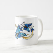 Symbool oneindigheid van blauwe Morpho vlinders Koffiemok (Voorkant rechts)