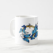 Symbool oneindigheid van blauwe Morpho vlinders Koffiemok (Voorkant links)