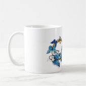 Symbool oneindigheid van blauwe Morpho vlinders Koffiemok (Links)