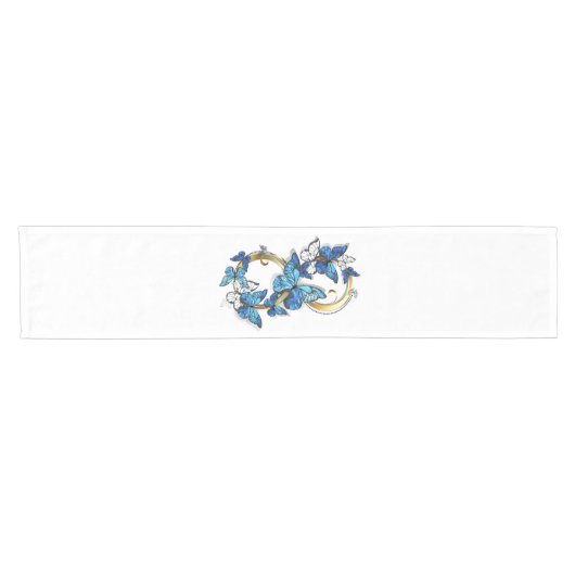 Symbool oneindigheid van blauwe Morpho vlinders Korte Tafelloper (Horizontaal)