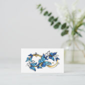 Symbool oneindigheid van Blauwe Morpho Vlinders Kortingskaartje (Staand voorkant)