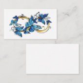 Symbool oneindigheid van Blauwe Morpho Vlinders Kortingskaartje (Voorkant / Achterkant)