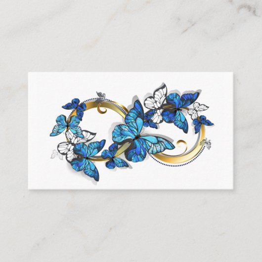 Symbool oneindigheid van Blauwe Morpho Vlinders Kortingskaartje (Voorkant)