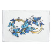 Symbool oneindigheid van blauwe Morpho vlinders Kussensloop (Achterkant)