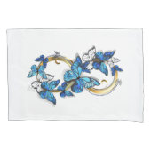 Symbool oneindigheid van Blauwe Morpho Vlinders Kussensloop (Voorkant-Links)