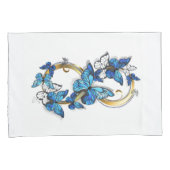 Symbool oneindigheid van Blauwe Morpho Vlinders Kussensloop (Voorkant-Rechts)
