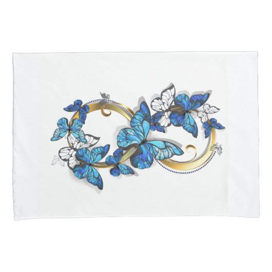 Symbool oneindigheid van Blauwe Morpho Vlinders Kussensloop (Voorkant-Rechts)