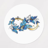 Symbool oneindigheid van Blauwe Morpho Vlinders Labels (Design 2)