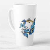Symbool oneindigheid van blauwe Morpho vlinders Latte Mok (Linkerhoek)