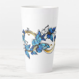 Symbool oneindigheid van blauwe Morpho vlinders Latte Mok