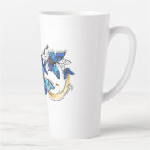 Symbool oneindigheid van blauwe Morpho vlinders Latte Mok (Rechts)