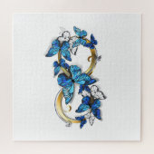 Symbool oneindigheid van Blauwe Morpho Vlinders Legpuzzel (Horizontaal)