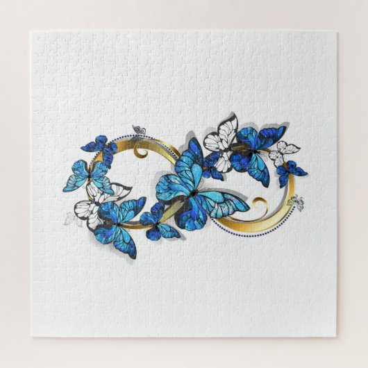 Symbool oneindigheid van Blauwe Morpho Vlinders Legpuzzel (Verticaal)