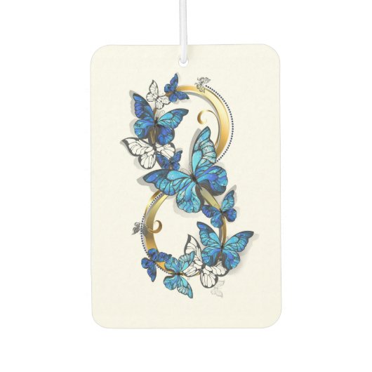 Symbool oneindigheid van Blauwe Morpho Vlinders Luchtverfrisser (Voorkant)