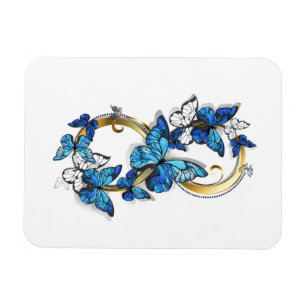 Symbool oneindigheid van Blauwe Morpho Vlinders Magneet