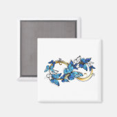 Symbool oneindigheid van blauwe Morpho vlinders Magneet (Voorkant / Achterkant)