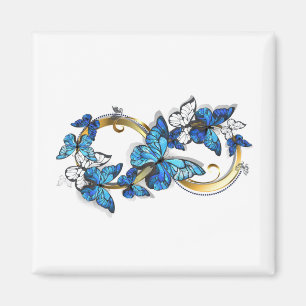Symbool oneindigheid van blauwe Morpho vlinders Magneet