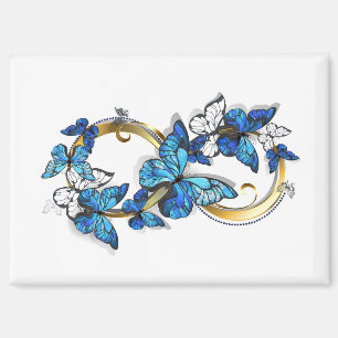 Symbool oneindigheid van blauwe Morpho vlinders Magneet
