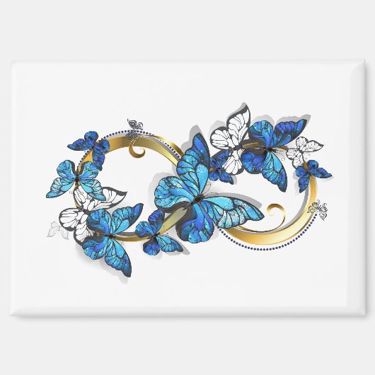 Symbool oneindigheid van blauwe Morpho vlinders Magneet (Voorkant)