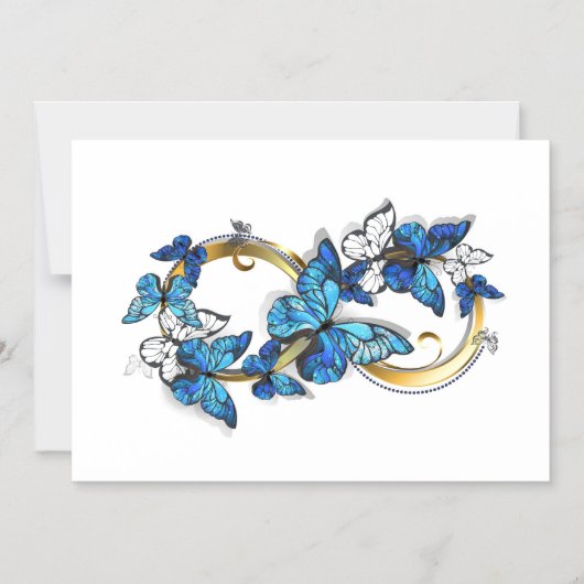 Symbool oneindigheid van Blauwe Morpho Vlinders Magnetische Uitnodiging (Voorkant)