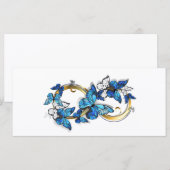 Symbool oneindigheid van Blauwe Morpho Vlinders Menu (Voorkant / Achterkant)