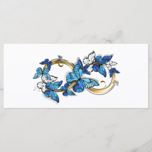 Symbool oneindigheid van Blauwe Morpho Vlinders Menu (Voorkant)