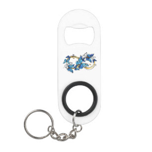 Symbool oneindigheid van Blauwe Morpho Vlinders Mini Flessenopener
