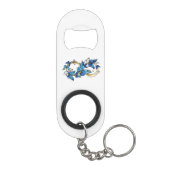 Symbool oneindigheid van Blauwe Morpho Vlinders Mini Flessenopener (Achterkant)