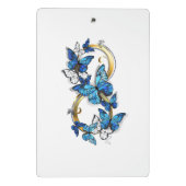 Symbool oneindigheid van Blauwe Morpho Vlinders Mini Klembord (Achterkant)