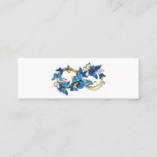 Symbool oneindigheid van Blauwe Morpho Vlinders Mini Visitekaartje (Voorkant)