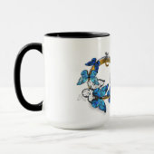 Symbool oneindigheid van blauwe Morpho vlinders Mok (Links)