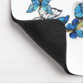 Symbool oneindigheid van blauwe Morpho vlinders Muismat (Hoek)