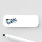 Symbool oneindigheid van Blauwe Morpho Vlinders Naamplaatje (In situ)