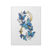 Symbool oneindigheid van blauwe Morpho vlinders Notitieblok (Linkerzijde)