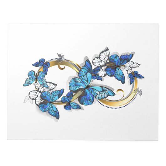 Symbool oneindigheid van blauwe Morpho vlinders Notitieblok (Voorkant)