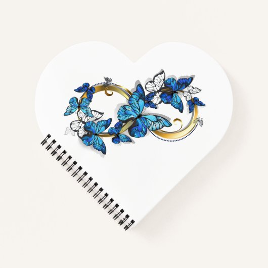 Symbool oneindigheid van Blauwe Morpho Vlinders Notitieboek (Voorkant)