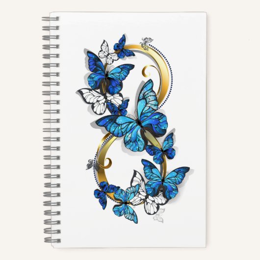 Symbool oneindigheid van Blauwe Morpho Vlinders Notitieboek (Voorkant)