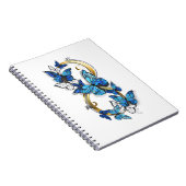 Symbool oneindigheid van blauwe Morpho vlinders Notitieboek (Rechterzijde)
