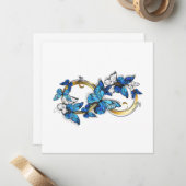 Symbool oneindigheid van Blauwe Morpho Vlinders Notitiekaartje (Voorkant / Achterkant in situ)