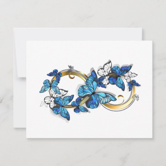 Symbool oneindigheid van Blauwe Morpho Vlinders Notitiekaartje (Voorkant)