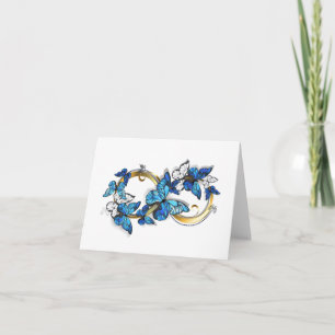 Symbool oneindigheid van blauwe Morpho vlinders Notitiekaartje