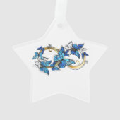 Symbool oneindigheid van Blauwe Morpho Vlinders Ornament (achterkant)
