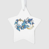 Symbool oneindigheid van Blauwe Morpho Vlinders Ornament (voorkant)