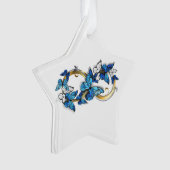 Symbool oneindigheid van Blauwe Morpho Vlinders Ornament (voorkant)