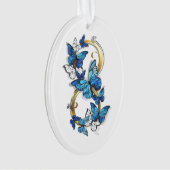 Symbool oneindigheid van Blauwe Morpho Vlinders Ornament (voorkant)