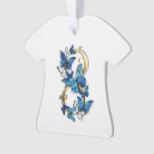 Symbool oneindigheid van Blauwe Morpho Vlinders Ornament (voorkant)