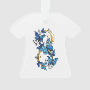Symbool oneindigheid van Blauwe Morpho Vlinders Ornament