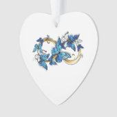 Symbool oneindigheid van blauwe Morpho vlinders Ornament (voorkant)