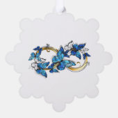 Symbool oneindigheid van Blauwe Morpho Vlinders Ornament Kaart (Achterkant)